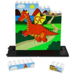 Puzle vertical Dragón naranja - caja de 32 piezas