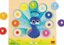 Discount Diset Puzzle de madera con pivotes pavo real