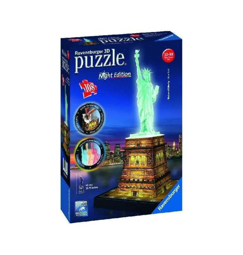 Online Ravensburger Puzzle 3d Estatua Libertad Nueva York edición Noche
