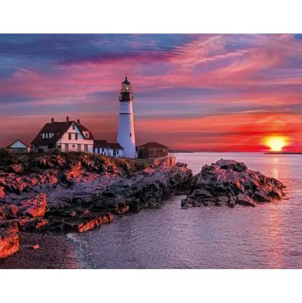 New Clementoni Puzzle 500 piezas del Faro de Portland atardecer