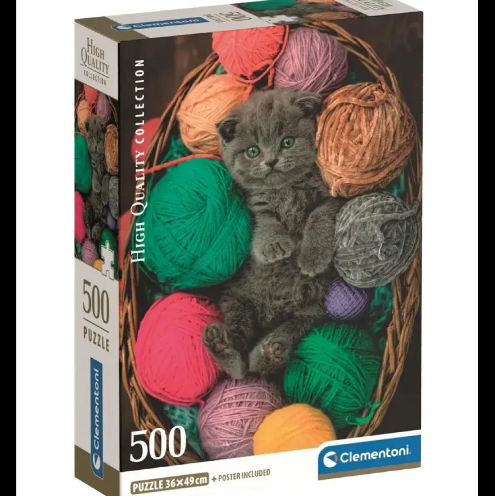 Discount Clementoni Puzzle 500 piezas Gatito entre Madejas de Lana -