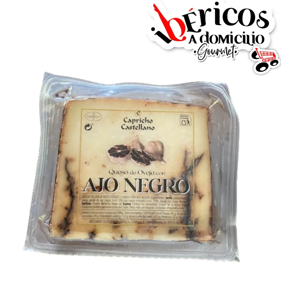 Queso de Oveja con Ajo Negro. Delicia Artesanal -Cuña 200g