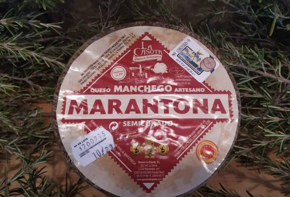 Online Ibéricos a Domicilio Gourmet Queso Marantona La Casota Semicurado, Queso Artesano Manchego de La Solana – CIUDAD REAL D.O. La Mancha - Pieza 1 k