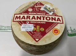 Online Ibéricos a Domicilio Gourmet Queso Marantona La Casota Semicurado, Queso Artesano Manchego de La Solana – CIUDAD REAL D.O. La Mancha - Pieza 1 k