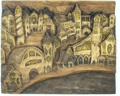 Online Cousas de madeira Relieve pueblo vintage