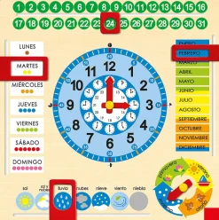 Reloj calendario de madera grande