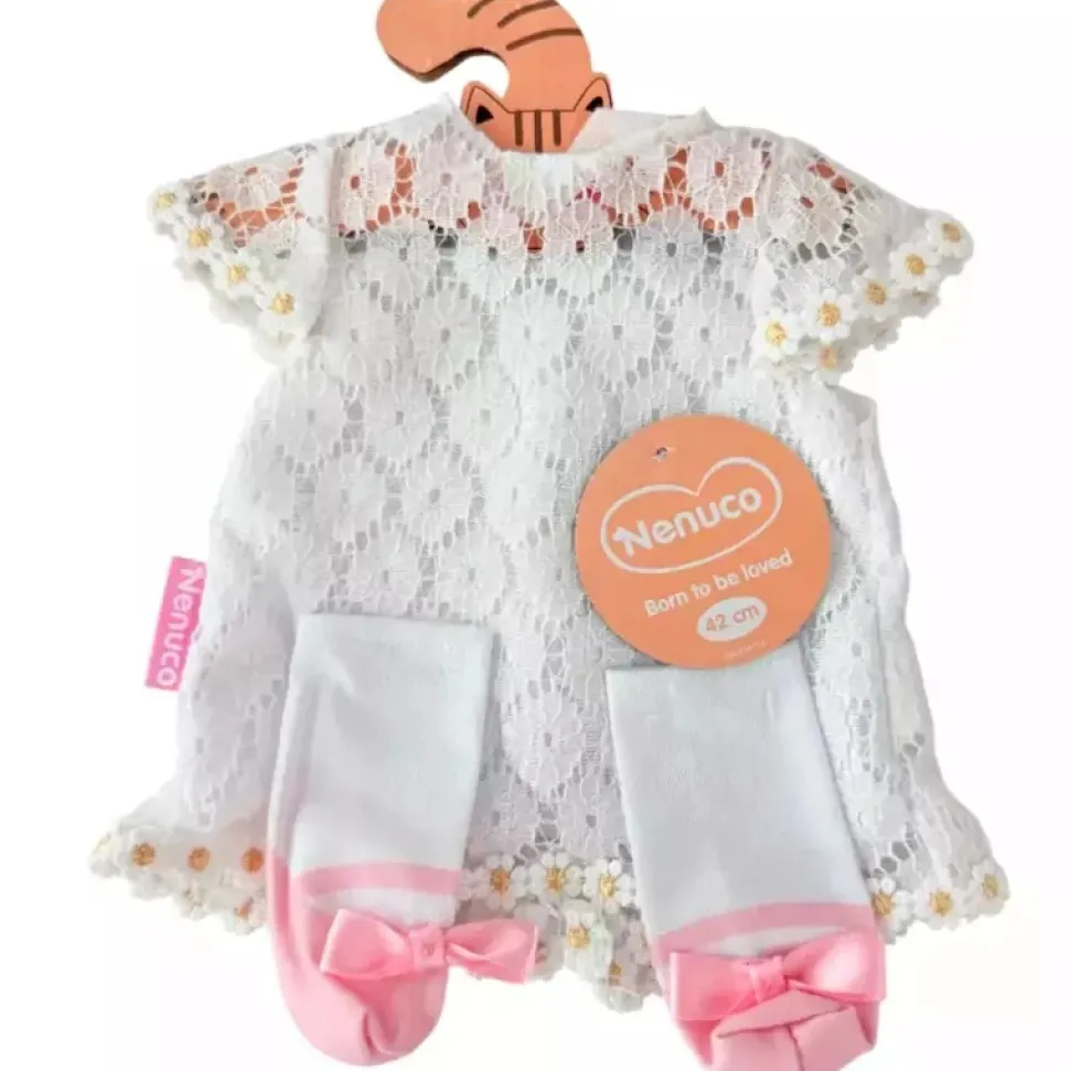Ropa Muñeco Nenuco vestido blanco con patucos 42 cm. - Famosa