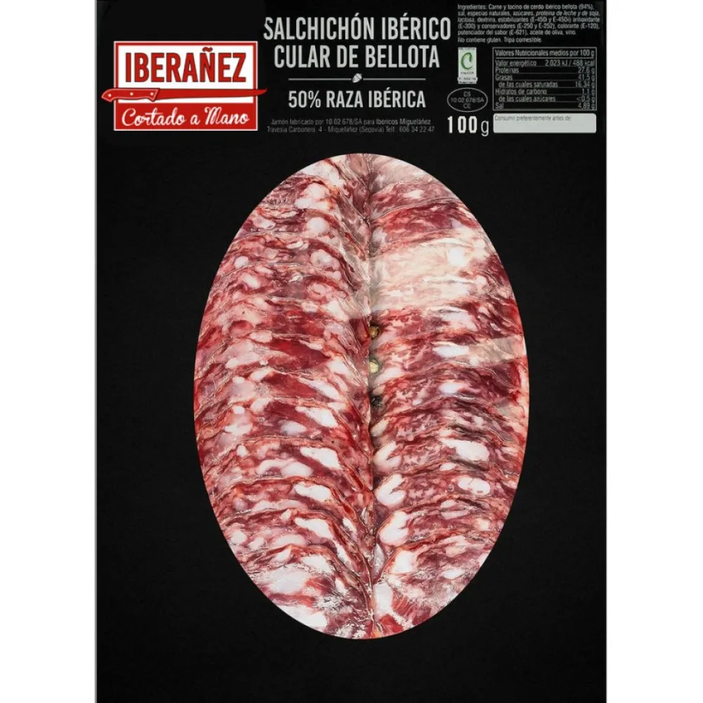 Iberañez Salchichón ibérico cular de bellota loncheado y envasado al vacío