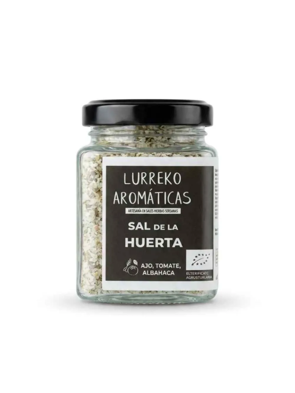 New Lurreko Sal de la Huerta Eco Con ajo, tomate y albahaca 115g