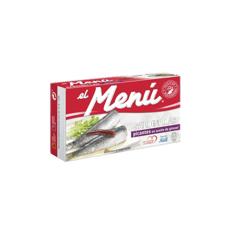 Sardinillas Picantes en Aceite de Girasol - El Menú 120 g