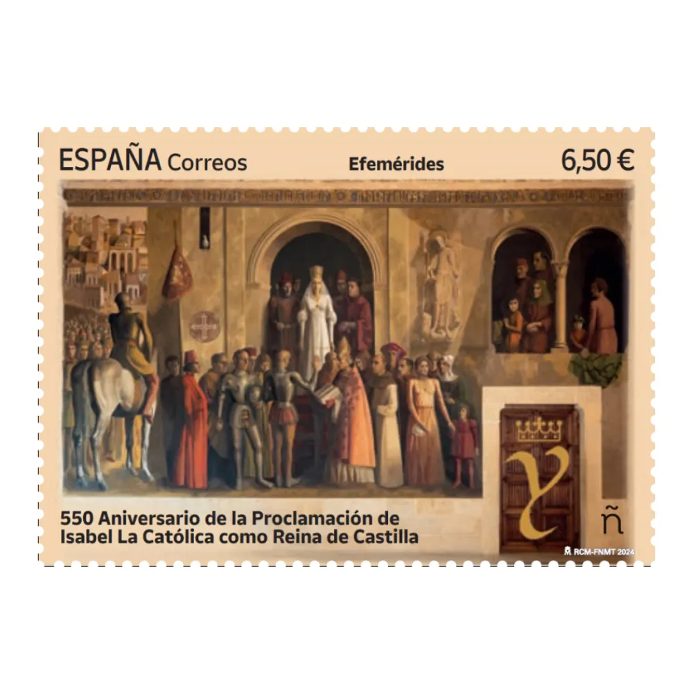 Best Sello 550 aniv. de la proclamación de Isabel La Católica como reina de Castilla | Hoja Bloque | Serie Efemérides