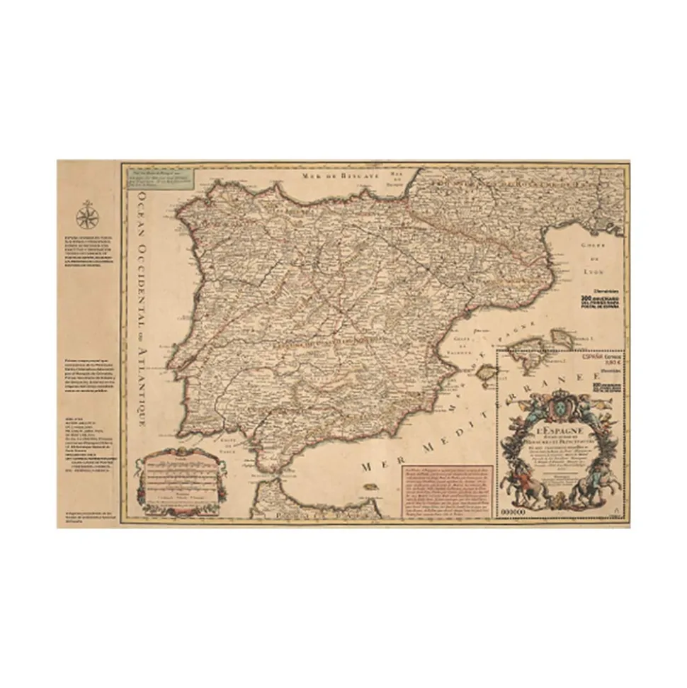 Sello 300 aniversario del primer mapa postal