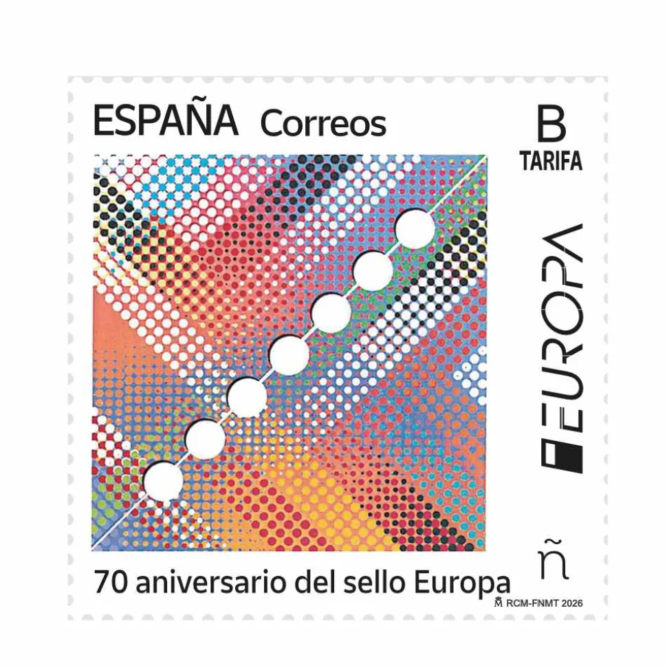 Sello 70 aniversario del sello Europa | Serie Efemérides | Tarifa B | Pack de 5