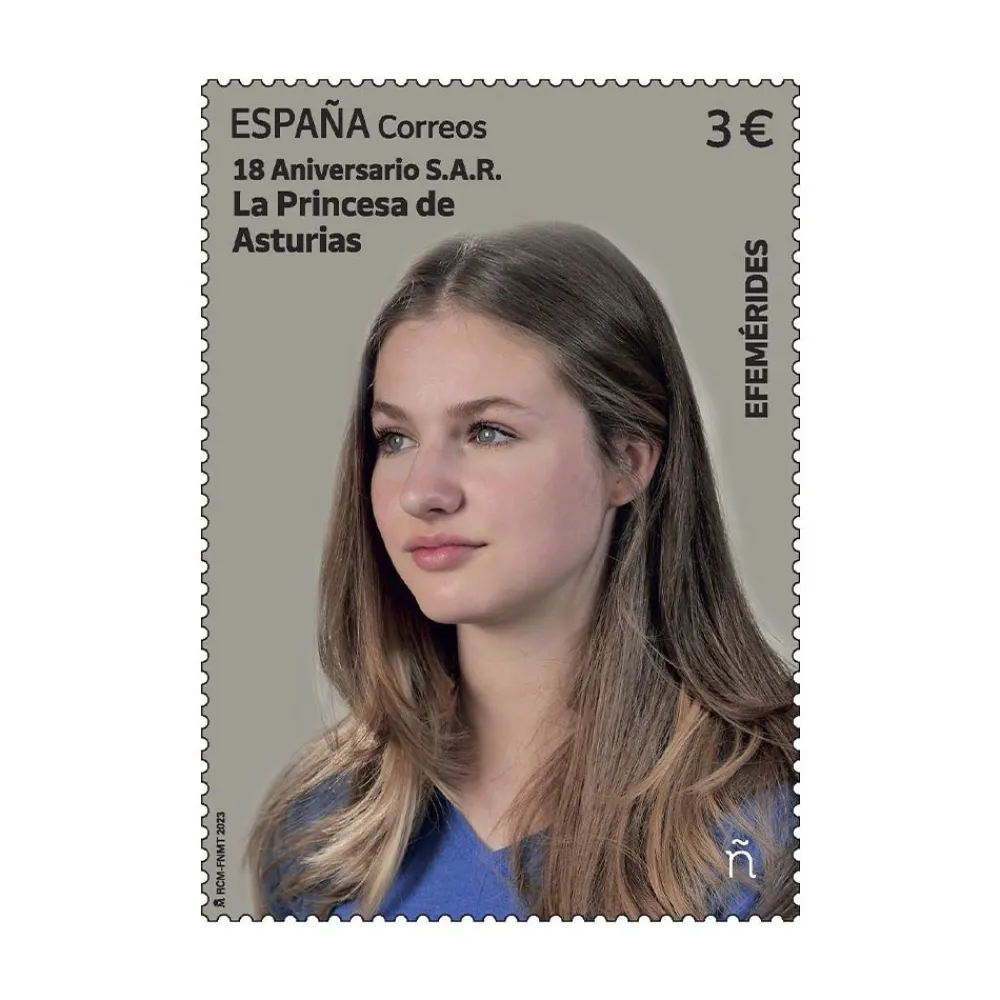 Hot Sello 18 aniversario de S.A.R. la Princesa de Asturias, doña Leonor de Borbón y Ortiz | Sello Efemérides