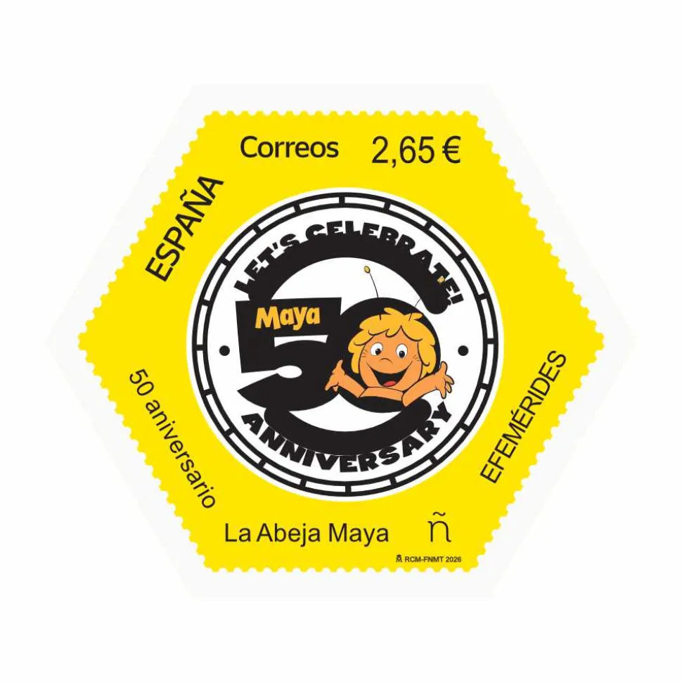 Sello 50 aniversario La Abeja Maya | Serie Efemérides