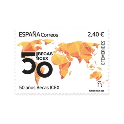 Sale Sello 50 aniversario Programa Becas ICEX | Serie Efemérides | Pack de 2