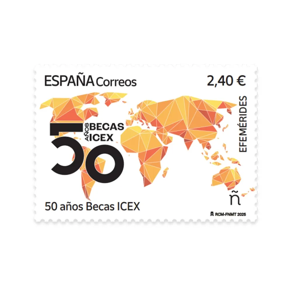 Sale Sello 50 aniversario Programa Becas ICEX | Serie Efemérides | Pack de 2