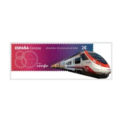 Sello 80 aniversario RENFE