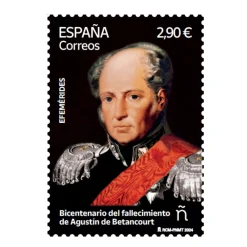 New Sello Bicentenario del fallecimiento de Agustín de Betancourt | Serie Efemérides