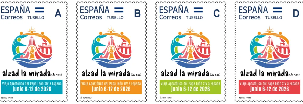Sello conmemorativo Visita del Papa León XIV a España | Tarifa A | Pack de 5