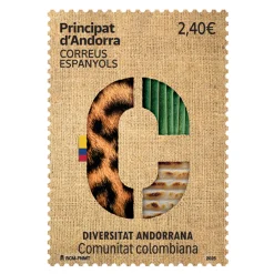 Sale Sello Diversitat andorrana. Comunitat Colombiana | Serie Sellos de Andorra | Pack de 2