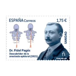 Sello Dr. Miguel Pagés descubridor de la anestesia epidural (1921) | Sanidad | Pack de 5