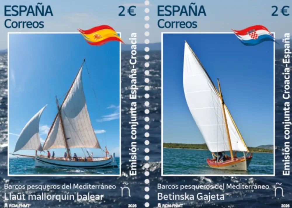 Best Sello emisión conjunta España-Croacia. Barcos pesqueros del Mediterráneo.