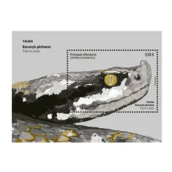 Best Sello Escurçó pirinenc (Vipera aspis) | Serie Fauna | Sellos de Andorra | Hoja Bloque