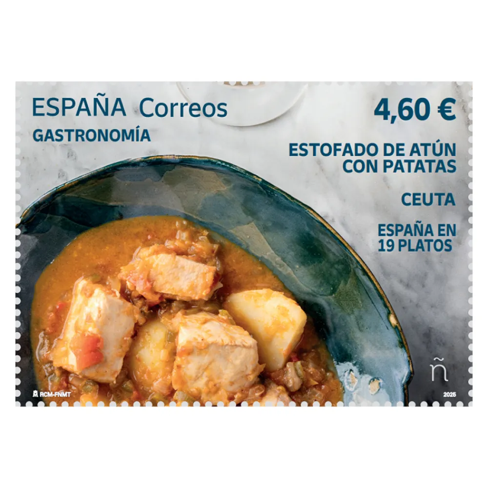Best Sello Estofado de atún con patatas. Ceuta | Gastronomía: España en 19 platos 2025 | Hoja bloque