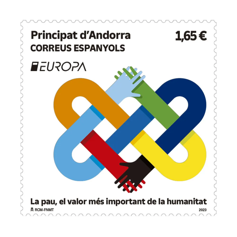 New Sello Europa. La pau, el valor mès important de la humanitat | Sellos de Andorra