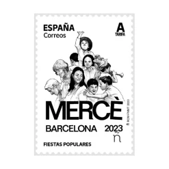 Sello Fiestas populares. La Mercè. Barcelona. Tarifa A I Pack de 5