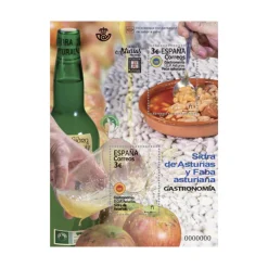 New Sello Gastronomía Asturias I Hoja bloque