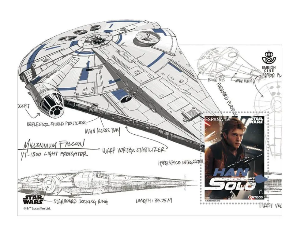 Sello Han Solo. Star Wars | Hoja Bloque
