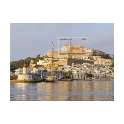 Sello Ibiza/Eivissa. Conjuntos Urbanos Patrimonio de la Humanidad I Hoja bloque