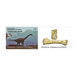 New Sello JUVENIA 2023. Teruel | Dinosaurios. Aragosaurus ischiaticus