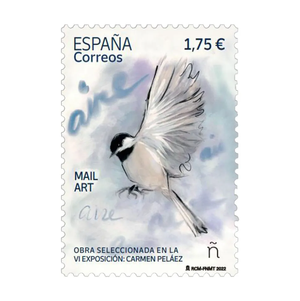 Sello Mail Art. Aire. Obra seleccionada en la VI Exposición: Carmen Peláez I Pack de 5