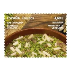 Sello Menestra de verduras. Navarra | Gastronomía: España en 19 platos 2025 | Hoja bloque