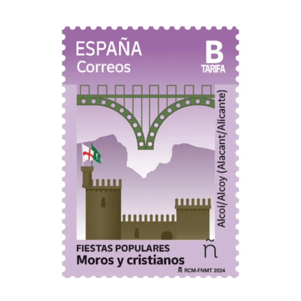 Sello Moros y cristianos. Alcoi/Alcoy (Alacant/Alicante) | Tarifa B | Fiestas Populares. Pack de 5