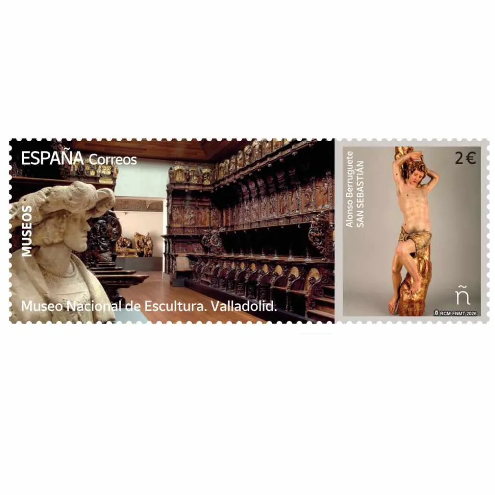 Sello Museo Nacional Escultura Valladolid. | Serie Museos