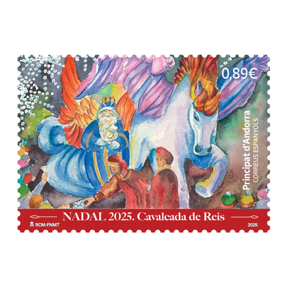 Sello Nadal 2025. Cavalcada de Reis | Sellos Andorra | Pack de 5