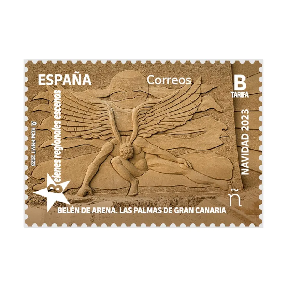 Sello Navidad 2023. Tarifa B | Belenes Regionales: Belén de Arena. Las palmas de GC | Pack de 5