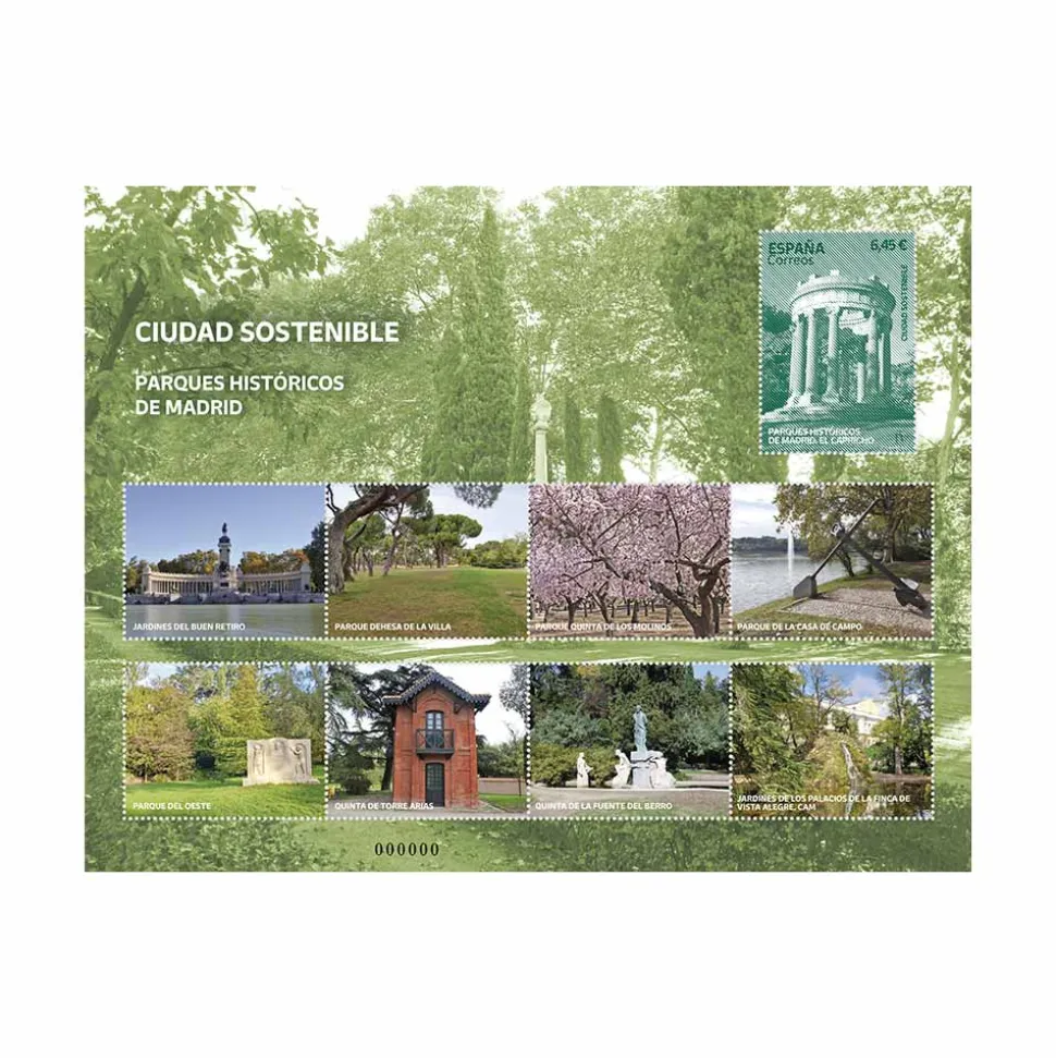 Sello Parques históricos de Madrid