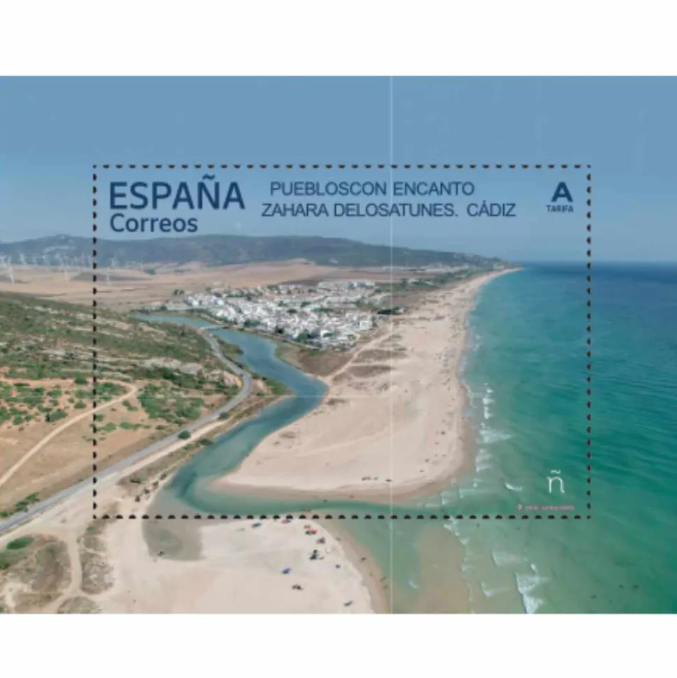 Sello Pueblos con Encanto 2026 | Alcúdia, Sanabria, Villanueva de los Infantes, Zahara de los Atunes | Tarifa A | Hoja bloque
