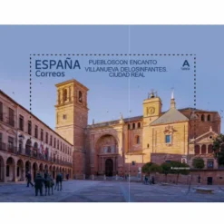 Sello Pueblos con Encanto 2026 | Alcúdia, Sanabria, Villanueva de los Infantes, Zahara de los Atunes | Tarifa A | Hoja bloque