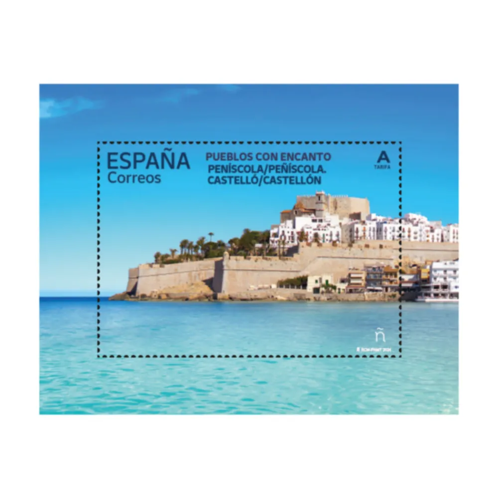 New Sello Pueblos con Encanto 2024 | Serie XIX | Betancuria, Hita, Nuevo Batzán y Peñíscola | Hoja bloque