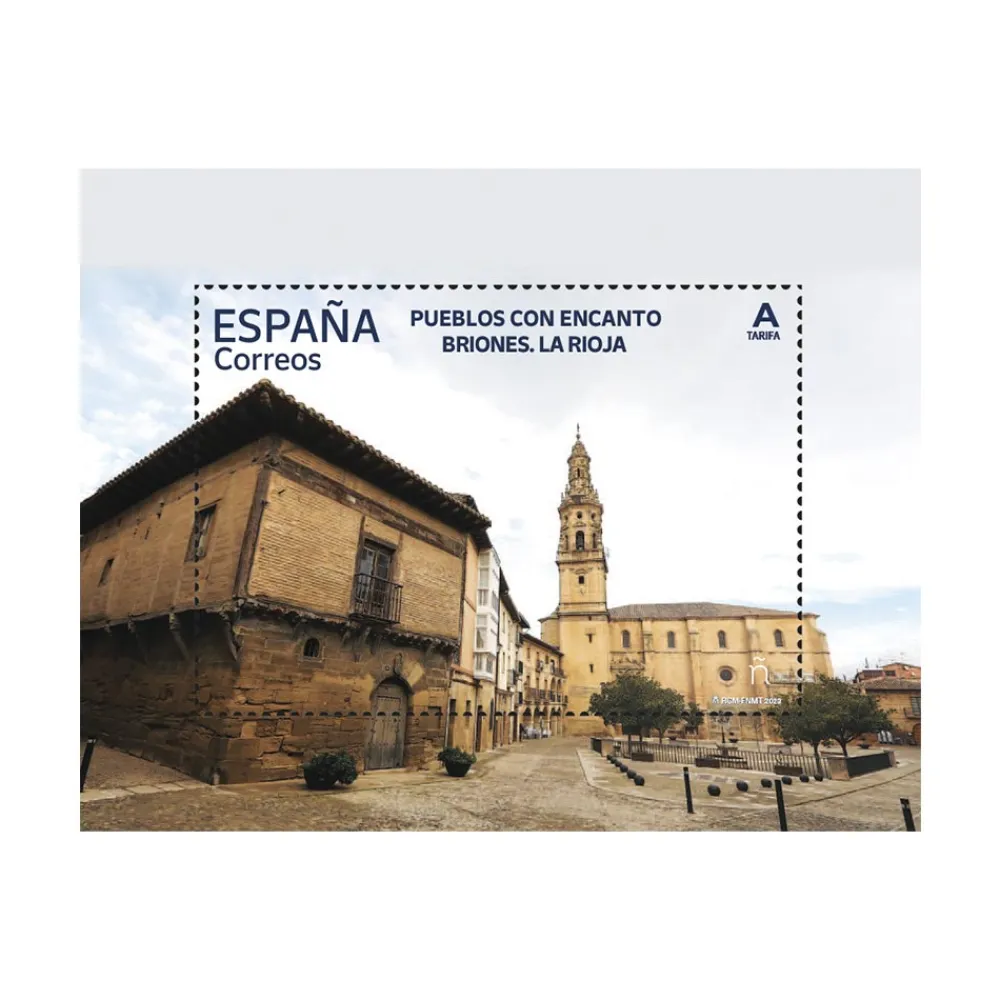 Sale Sello Pueblos con Encanto 2023 | Serie VIII I Bagergue, Briones, Pedraza y Ponte Maceira | Hoja bloque