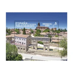 Sello Pueblos con Encanto 2022 | Serie VII | Calaceite, Medinaceli, Olivenza y Tudanca | Hoja Bloque