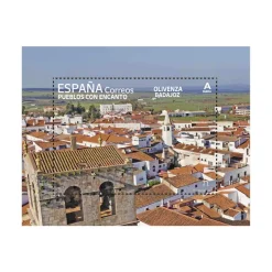 Sello Pueblos con Encanto 2022 | Serie VII | Calaceite, Medinaceli, Olivenza y Tudanca | Hoja Bloque