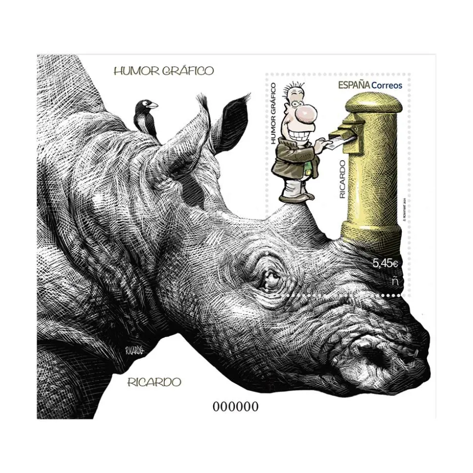 Sello Ricardo. Humor Gráfico I Hoja bloque