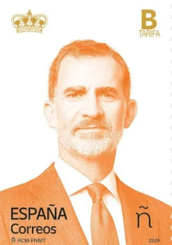 Sello SM El Rey Felipe VI | Serie Básica 2026 | Tarifa B | Pack de 5